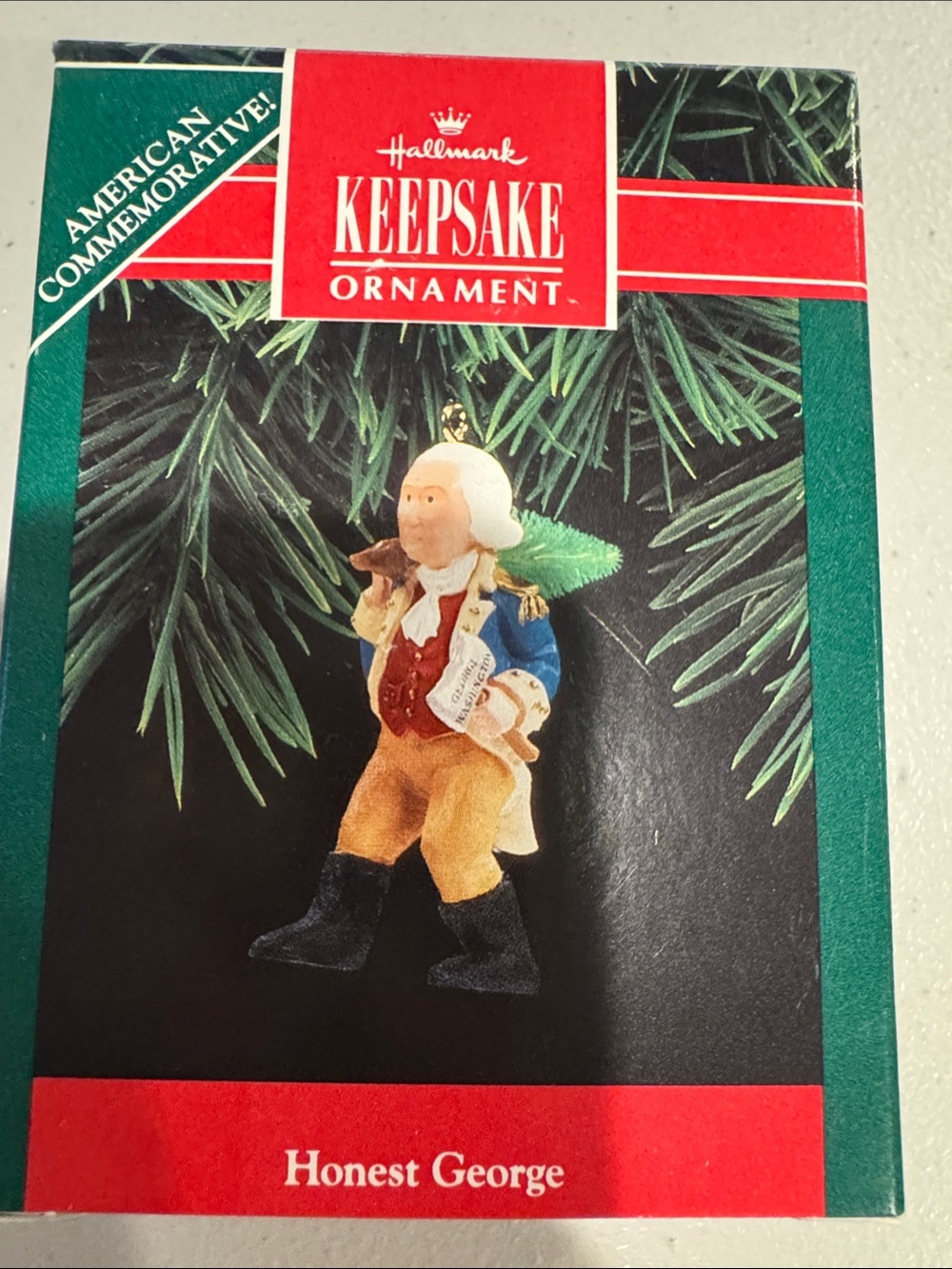 Hallmark Honest George Washington Christmas Ornament in Red, Blue, Gold